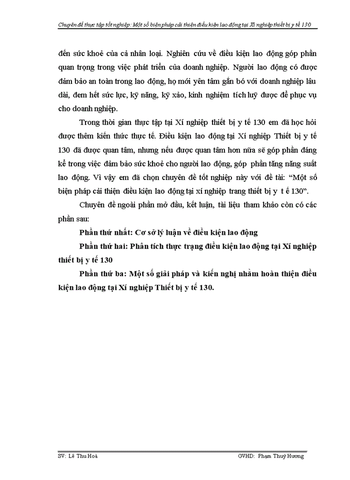 image for page Phân tích thực trạng điều kiện lao động tại Xí nghiệp thiết bị y tế 130