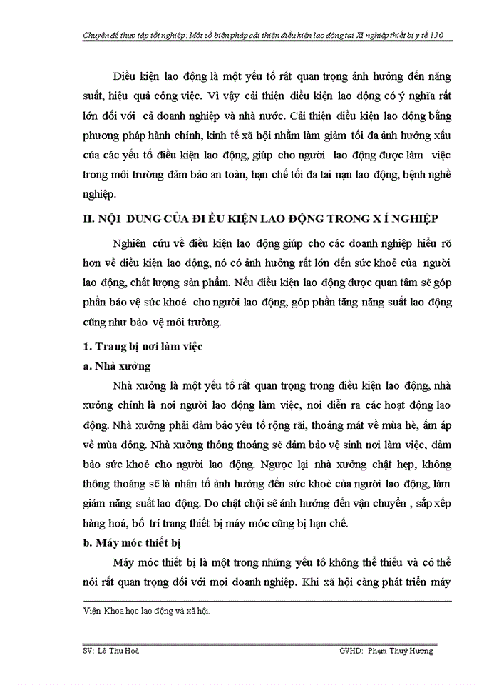 image for page Phân tích thực trạng điều kiện lao động tại Xí nghiệp thiết bị y tế 130