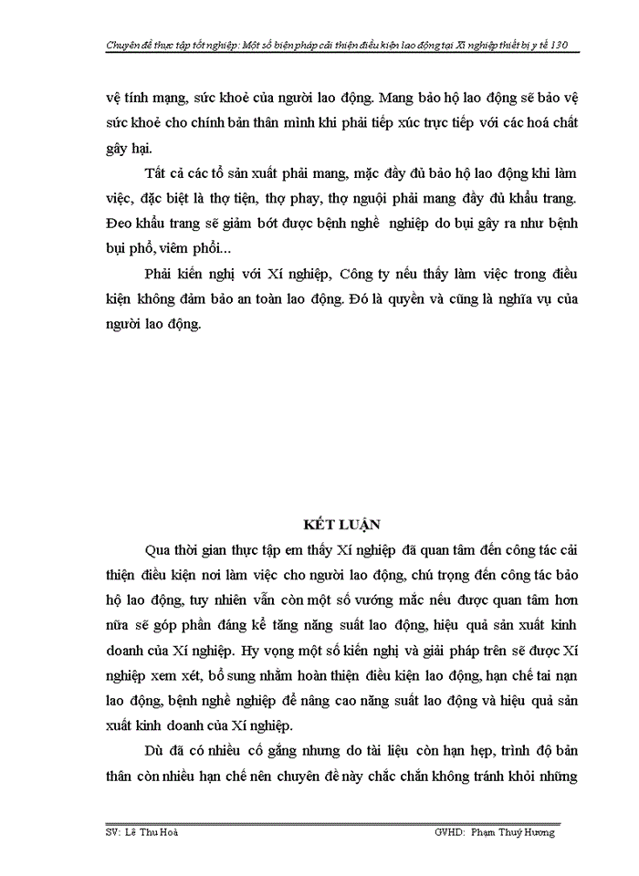image for page Phân tích thực trạng điều kiện lao động tại Xí nghiệp thiết bị y tế 130