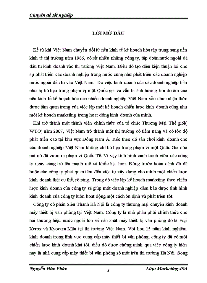 image for page Lập kế hoạch marketing cho công ty cổ phần siêu thanh hà nội năm 2012.