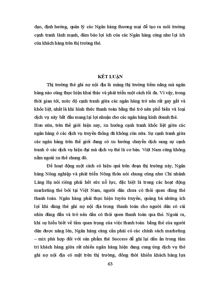 image for page Các giải pháp marketing - mix của dịch vụ thẻ Success tại Chi nhánh Láng Hạ Ngân hàng Nông nghiệp và phát triển Nông thôn Việt Nam