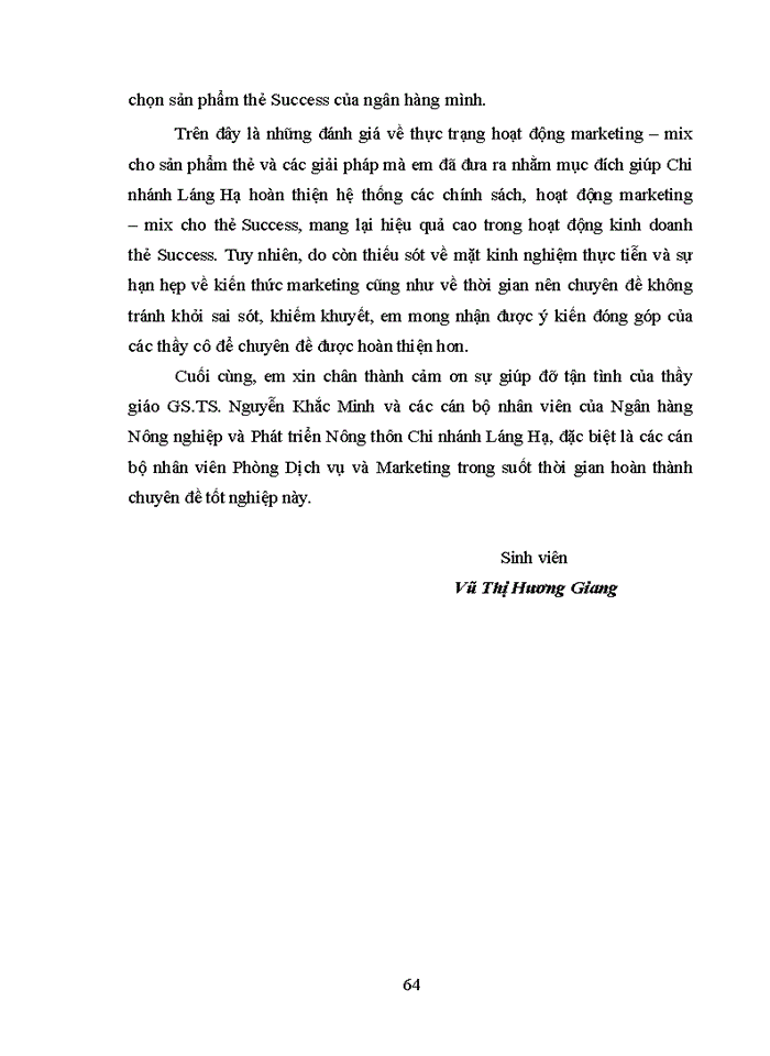 image for page Các giải pháp marketing - mix của dịch vụ thẻ Success tại Chi nhánh Láng Hạ Ngân hàng Nông nghiệp và phát triển Nông thôn Việt Nam