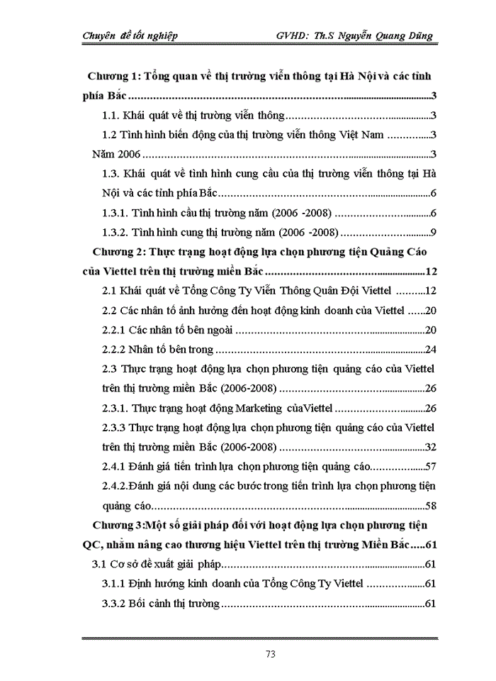 image for page Một số giải pháp nhằm nâng cao hiệu quả đối với việc lựa chọn phương tiện quảng cáo cho thương hiệu Viettel trên thị trường Miền Bắc