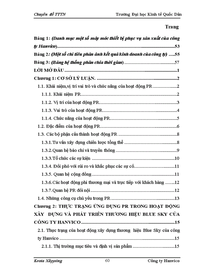 image for page Ứng dụng PR vào trong hoạt động xây dựng và phát triển thương hiệu Blue Sky của công ty Hanvico