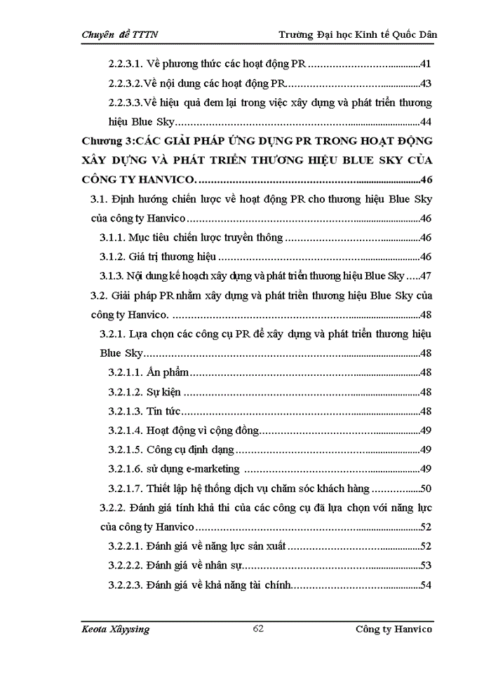 image for page Ứng dụng PR vào trong hoạt động xây dựng và phát triển thương hiệu Blue Sky của công ty Hanvico