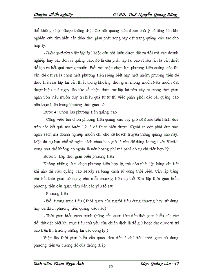 image for page Một số giải pháp nhằm nâng cao hiệu quả đối với việc lựa chọn phương tiện quảng cáo cho thương hiệu Viettel trên thị trường Miền Bắc