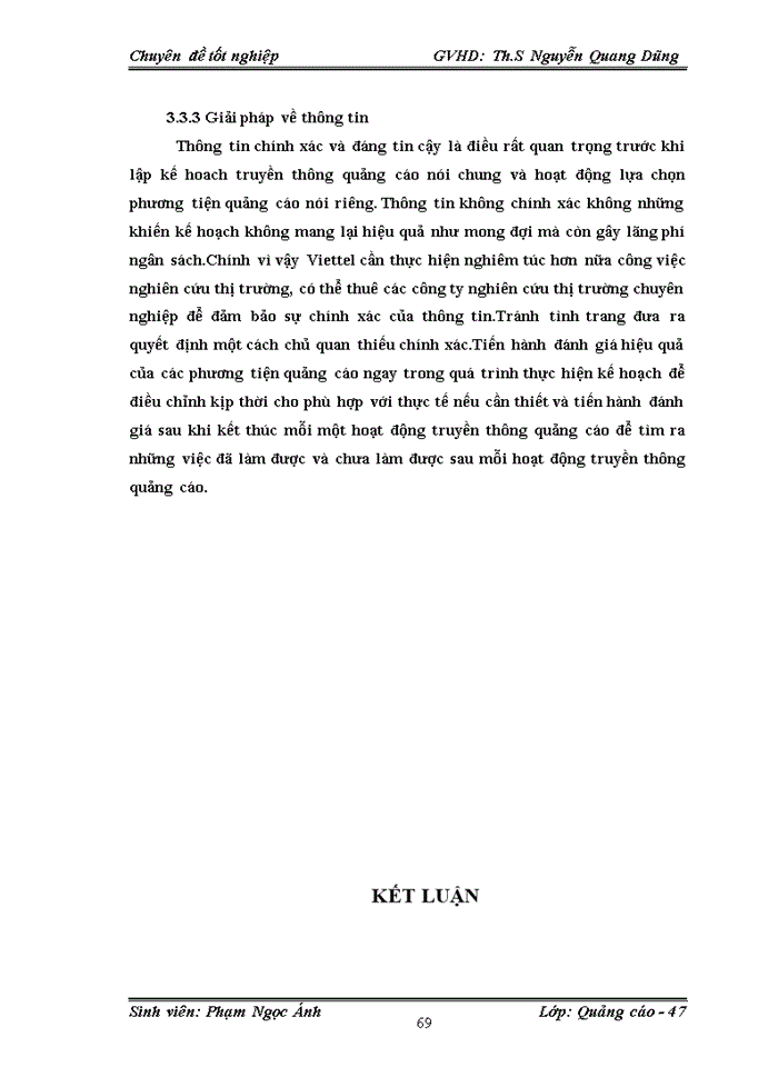 image for page Một số giải pháp nhằm nâng cao hiệu quả đối với việc lựa chọn phương tiện quảng cáo cho thương hiệu Viettel trên thị trường Miền Bắc