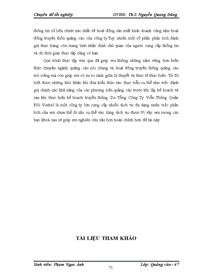 image for page Một số giải pháp nhằm nâng cao hiệu quả đối với việc lựa chọn phương tiện quảng cáo cho thương hiệu Viettel trên thị trường Miền Bắc