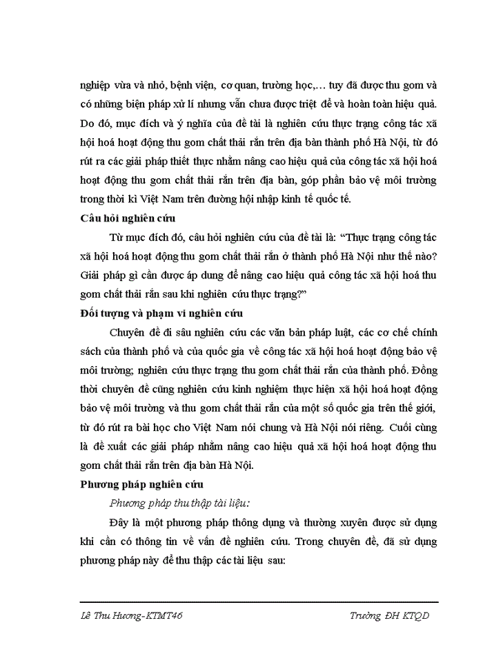 image for page Thực trạng và các giải pháp nâng cao hiệu quả công tác xã hội hoá hoạt động thu gom chất thải rắn trên địa bàn thành phố Hà Nội