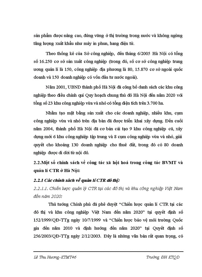 image for page Thực trạng và các giải pháp nâng cao hiệu quả công tác xã hội hoá hoạt động thu gom chất thải rắn trên địa bàn thành phố Hà Nội