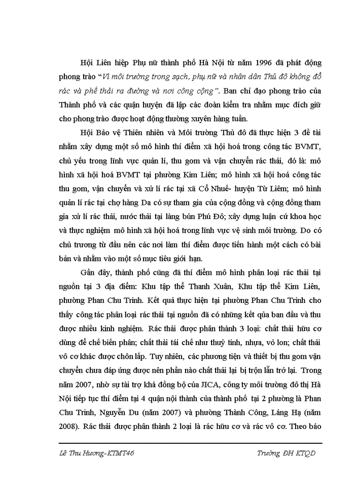 image for page Thực trạng và các giải pháp nâng cao hiệu quả công tác xã hội hoá hoạt động thu gom chất thải rắn trên địa bàn thành phố Hà Nội