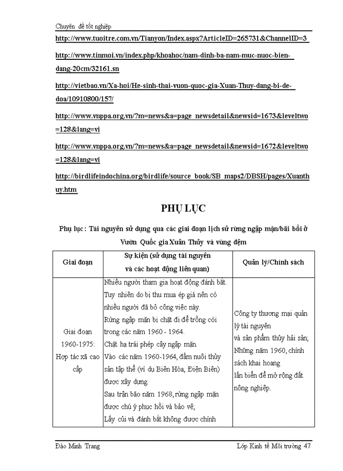 image for page Đánh giá tác động tiềm năng của nước biển dâng đến Vườn Quốc gia Xuân Thủy