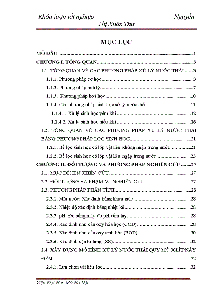 Nghiên cứu, thăm dò khả năng sử dụng xỉ than đá làm vật liệu lọc sinh học xử lý nước sông Tô Lịch quy mô 30 lít/ngày