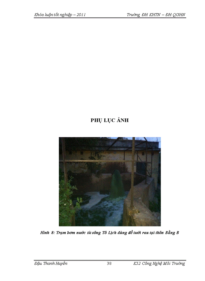 image for page Đánh giá khả năng xử lý nước sông Tô Lịch của hệ thống đất ngập nước trồng cây sậy và cây cỏ lồng vực để làm nước tưới rau