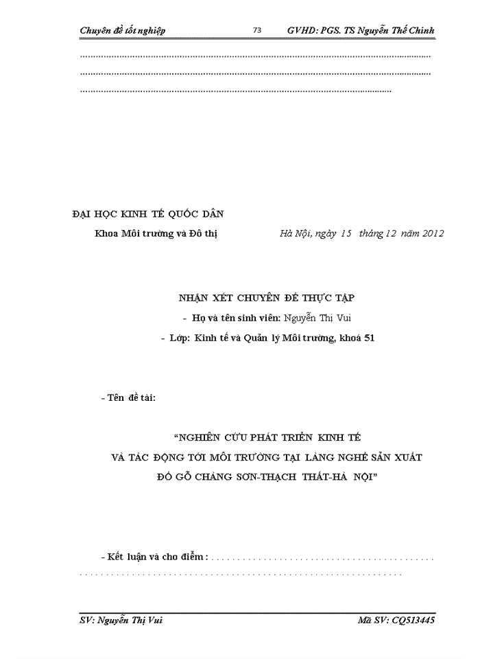 image for page Nghiên cứu phát triển kinh tế và tác động tới môi trường tại làng nghề sản xuất đồ gỗ chàng sơn-thạch thất-hà nội