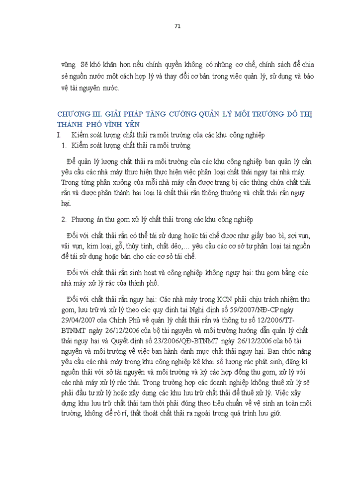 image for page Tăng cường quản lý môi trường thành phố vĩnh yên trong quá trình đô thị hoá