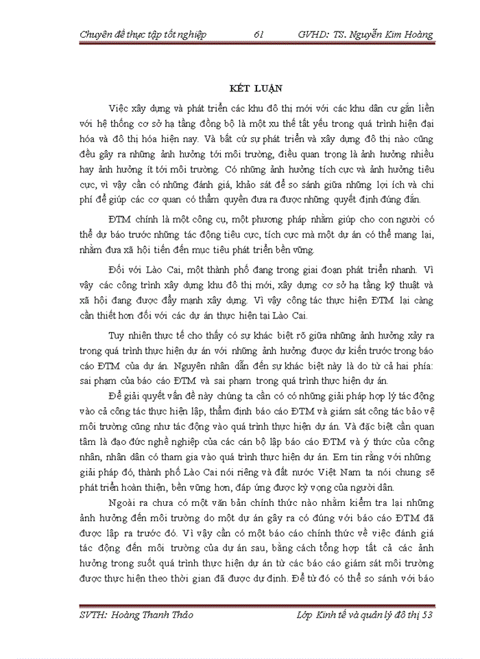image for page Đánh giá tác động môi trường của dự án xây dựng khu đô thị đông hà - soi lần và đề xuất phương án khắc phục