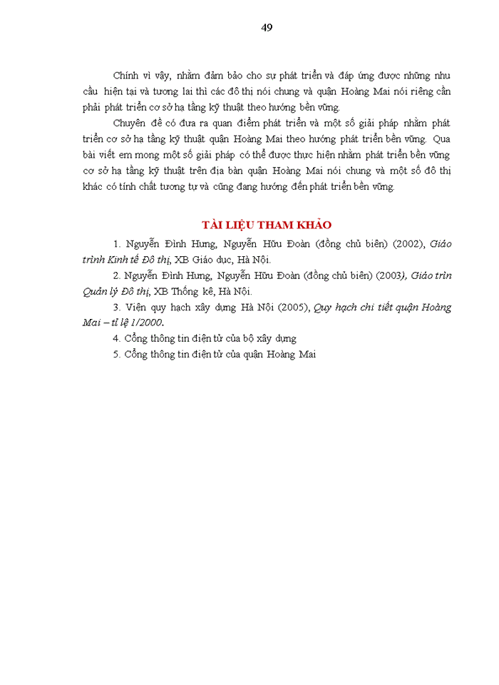 image for page Phát triển cơ sở hạ tầng kỹ thuật đô thị theo hướng bền vững trên địa bàn quận hoàng mai, thành phố hà nội