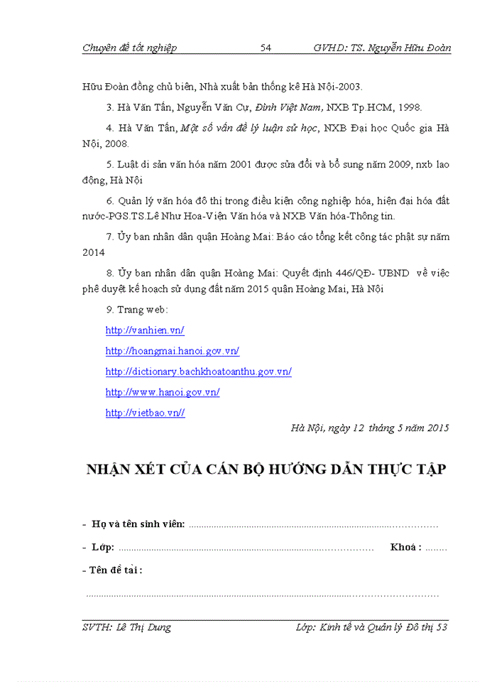 image for page Thực trạng và giải pháp tăng cường quản lý các di tích lịch sử văn hóa trên địa bàn quận hoàng mai, thành phố hà nội