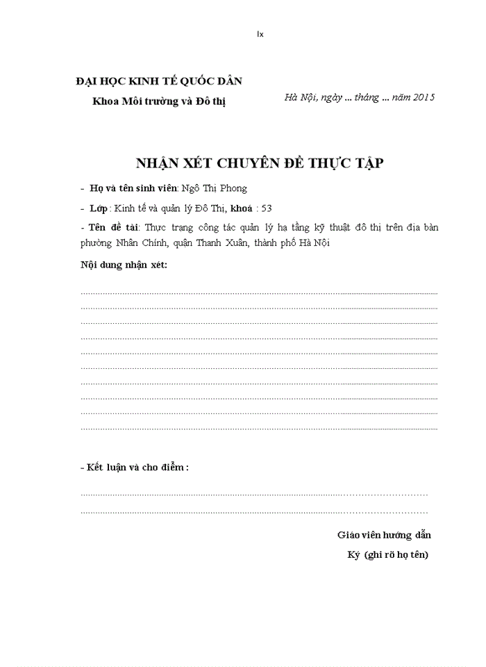 image for page Thực trạng công tác quản lý hạ tầng kỹ thuật đô thị trên địa bàn phường nhân chính, quận thanh xuân, thành phố hà nội