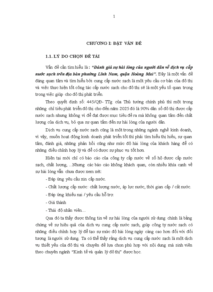 image for page Đánh giá sự hài lòng của người dân về dịch vụ cấp nước sạch trên địa bàn phường lĩnh nam, quận hoàng mai