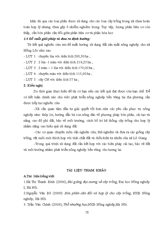 image for page Đánh giá hiệu quả và định hướng sử dụng đất sản xuất nông nghiệp của xã Hồng Lộc, huyện Lộc Hà, tỉnh Hà Tĩnh