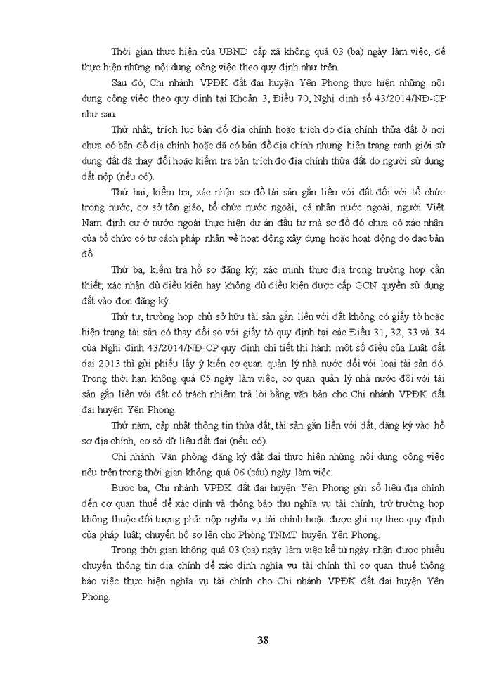 image for page Công tác cấp Giấy chứng nhận quyền sử dụng đất, quyền sở hữu nhà ở và tài sản gắn liền với đất tại Huyện Yên Phong, tỉnh Bắc Ninh giai đoạn 2013-2015