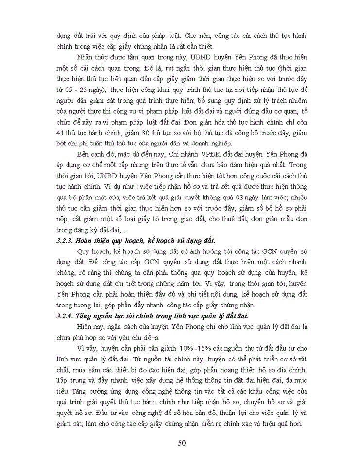 image for page Công tác cấp Giấy chứng nhận quyền sử dụng đất, quyền sở hữu nhà ở và tài sản gắn liền với đất tại Huyện Yên Phong, tỉnh Bắc Ninh giai đoạn 2013-2015