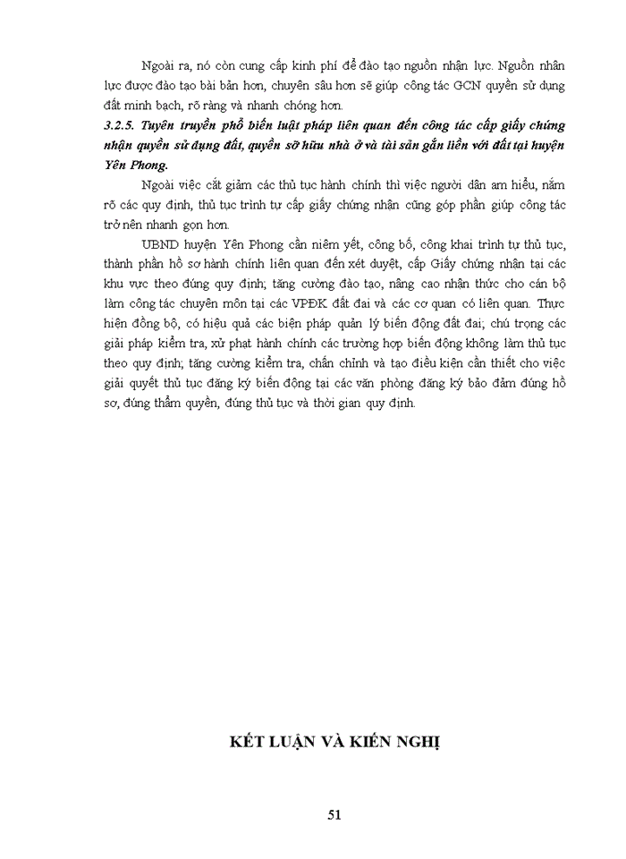 image for page Công tác cấp Giấy chứng nhận quyền sử dụng đất, quyền sở hữu nhà ở và tài sản gắn liền với đất tại Huyện Yên Phong, tỉnh Bắc Ninh giai đoạn 2013-2015