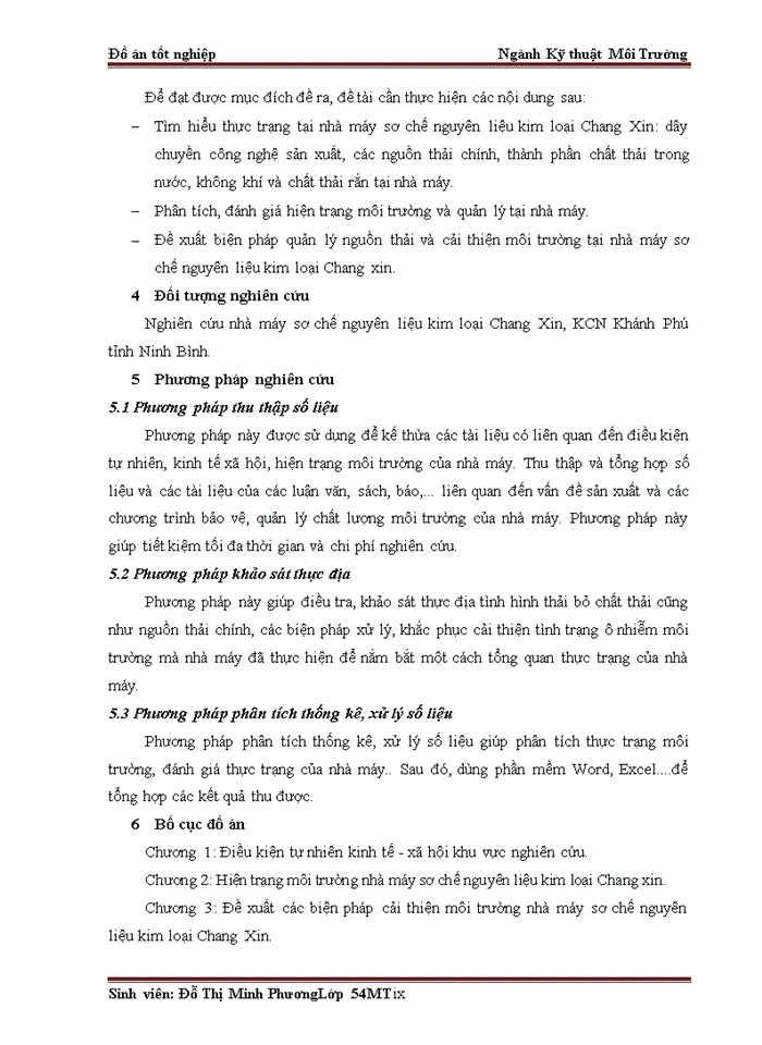 image for page Đánh giá hiện trạng và đề xuất biện pháp cải thiện môi trường nhà máy sơ chế nguyên liệu kim loại Chang Xin, KCN Khánh Phú tỉnh Ninh Bình