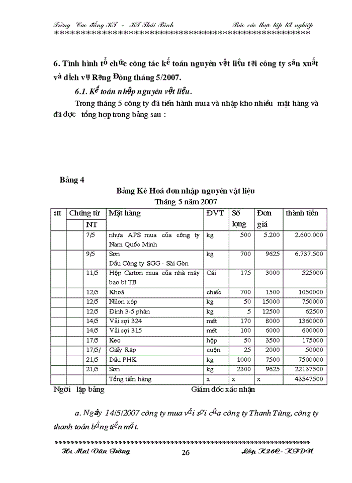 image for page Hoàn thiện công tác kế toán nguyên vật liệu công cụ dung cụ tại công ty sản xuất và dịch vụ Rạng Đông