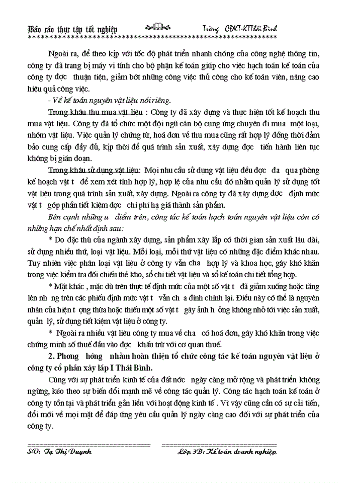 image for page Kế toán vật liệu  và một số giải pháp quản lý, sử dụng nguyên vật liệu góp phần tiết kiệm chi phí hạ giá thành sản phẩm tại công ty cổ phần xây lắp I Thái Bình