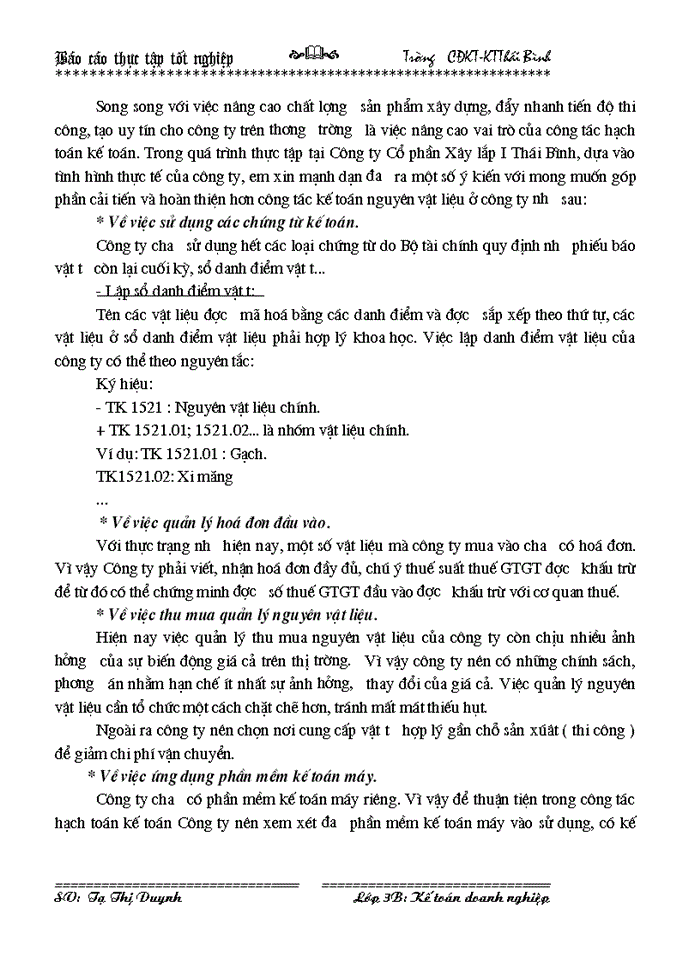 image for page Kế toán vật liệu  và một số giải pháp quản lý, sử dụng nguyên vật liệu góp phần tiết kiệm chi phí hạ giá thành sản phẩm tại công ty cổ phần xây lắp I Thái Bình
