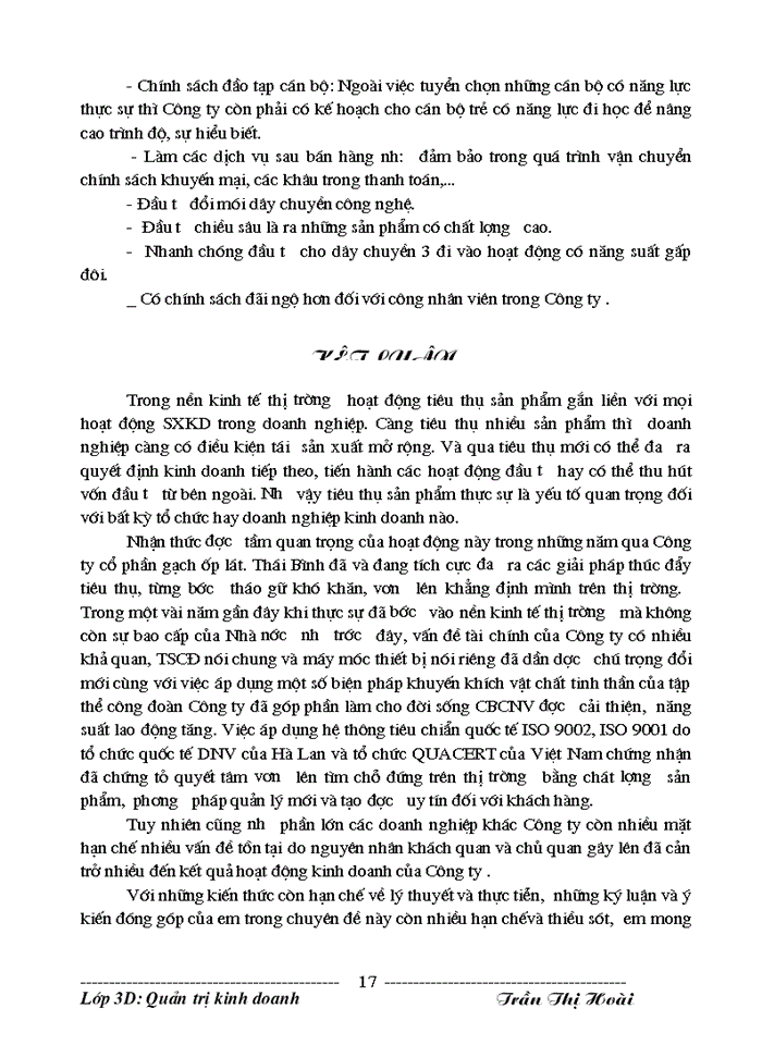 image for page Một số giải pháp nhằm mở rộng thị trường tiêu thụ sản phẩn tại Công ty cổ phần gạch ốp lát Thái Bình