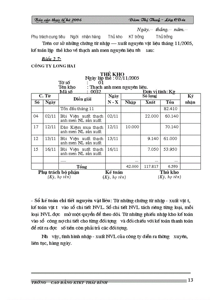 image for page Tổ chức kế toán nguyên vật liệu ở Công ty vật liệu gốm sứ Long Hải