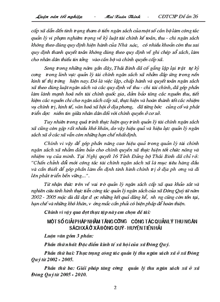 image for page Một số giải pháp nhằm tăng cường công tác quản lý thu ngân sách xã ở xã ĐÔNG QUÝ  huyện TIỀN HẢI