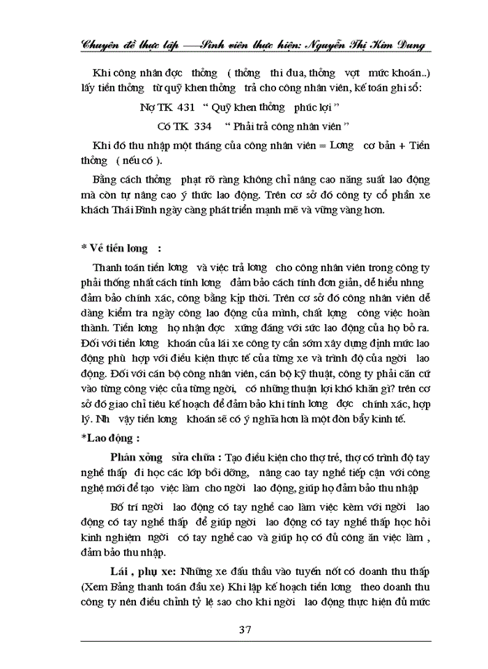 image for page Hoàn thiện hạch toán lao động và  tiền lương, các khoản trích theo lương tại công ty cổ phần xe khách Thái Bình