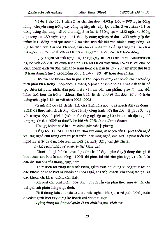 image for page Một số giải pháp nhằm tăng cường công tác quản lý thu ngân sách xã ở xã Đông Quý - huyện Tiền Hải