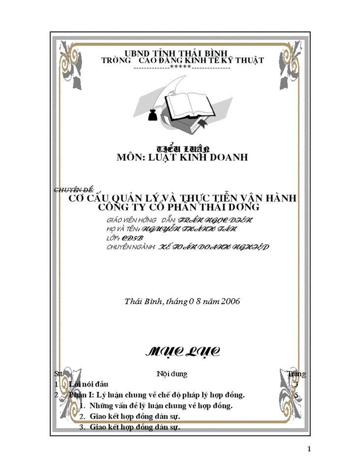 image for page Cơ cấu quản lý và thực tiễn vận hành công ty cổ phần THÁI DƯƠNG