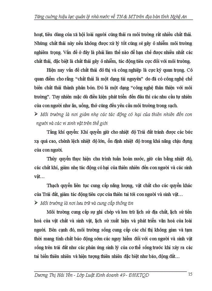 image for page Tăng cuờng hiệu lực quản lý nhà nước về TN & MT trên địa bàn tỉnh Nghệ An