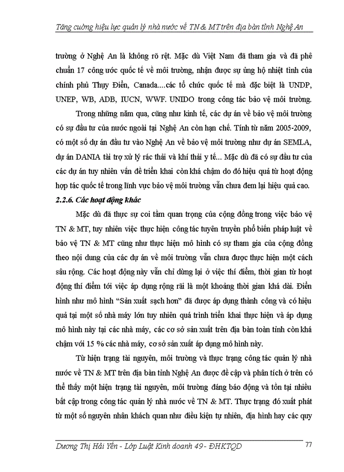 image for page Tăng cuờng hiệu lực quản lý nhà nước về TN & MT trên địa bàn tỉnh Nghệ An