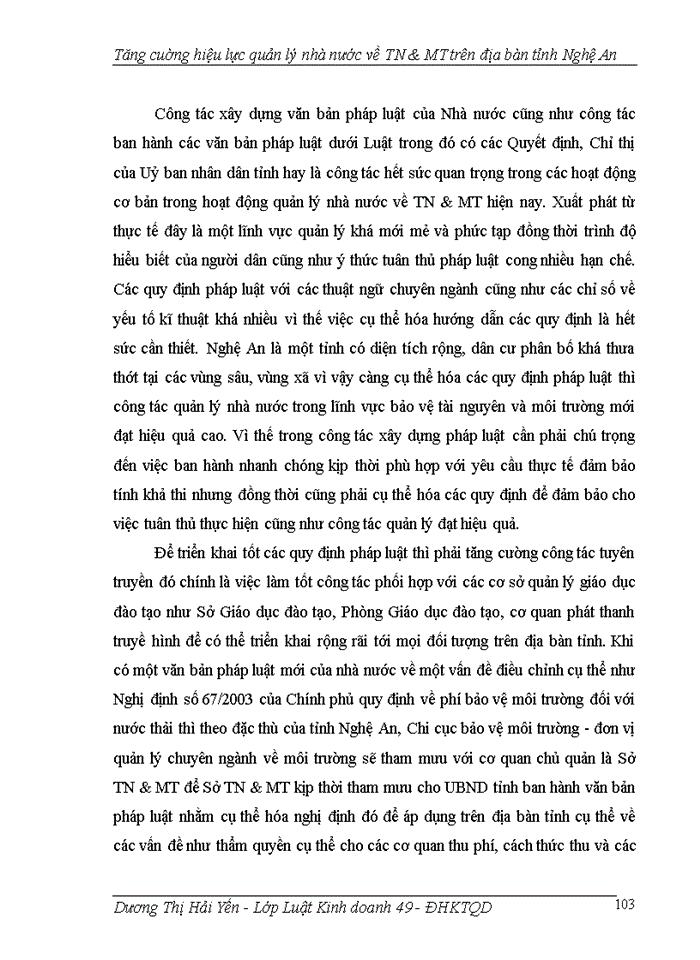 image for page Tăng cuờng hiệu lực quản lý nhà nước về TN & MT trên địa bàn tỉnh Nghệ An