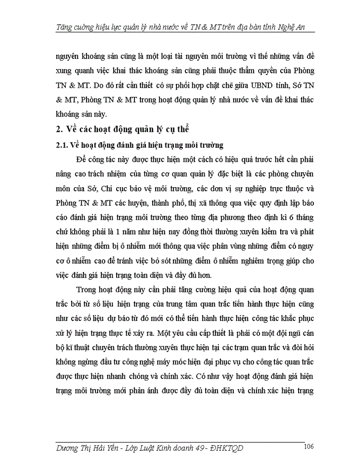 image for page Tăng cuờng hiệu lực quản lý nhà nước về TN & MT trên địa bàn tỉnh Nghệ An