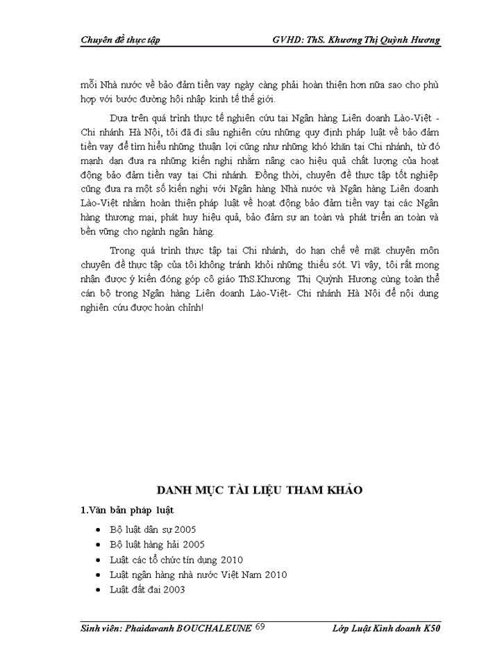 image for page Chế độ pháp lý và thực tiễn áp dụng các biện pháp bảo đảm tiền vay bằng tài sản tại Ngân hàng Liên doanh Lào-Việt