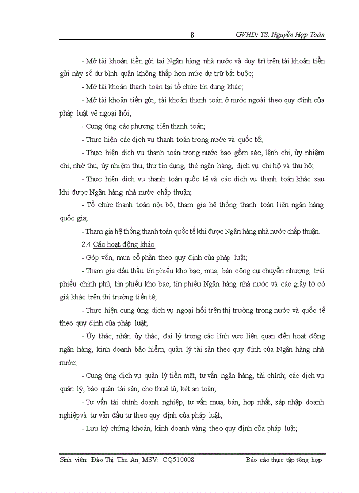 image for page Báo cáo thực tập tổng hợp hội sở ngân hàng TMCP Kĩ Thương Việt Nam - Techcombank