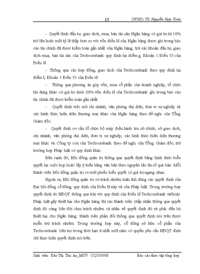 image for page Báo cáo thực tập tổng hợp hội sở ngân hàng TMCP Kĩ Thương Việt Nam - Techcombank