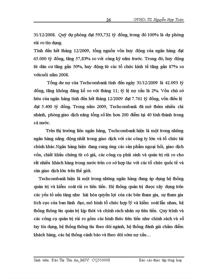 image for page Báo cáo thực tập tổng hợp hội sở ngân hàng TMCP Kĩ Thương Việt Nam - Techcombank