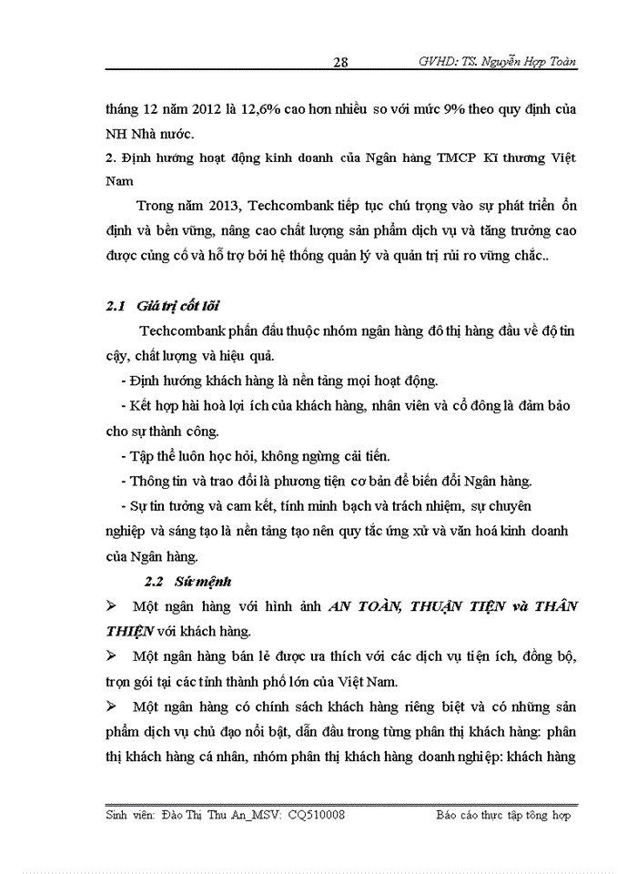 image for page Báo cáo thực tập tổng hợp hội sở ngân hàng TMCP Kĩ Thương Việt Nam - Techcombank