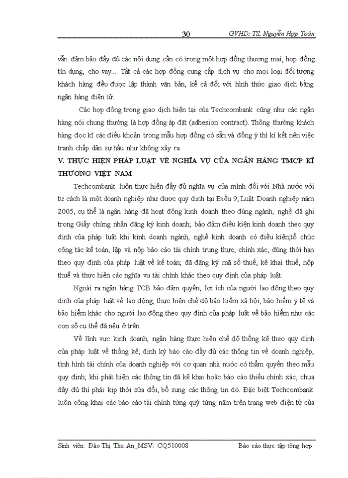 image for page Báo cáo thực tập tổng hợp hội sở ngân hàng TMCP Kĩ Thương Việt Nam - Techcombank