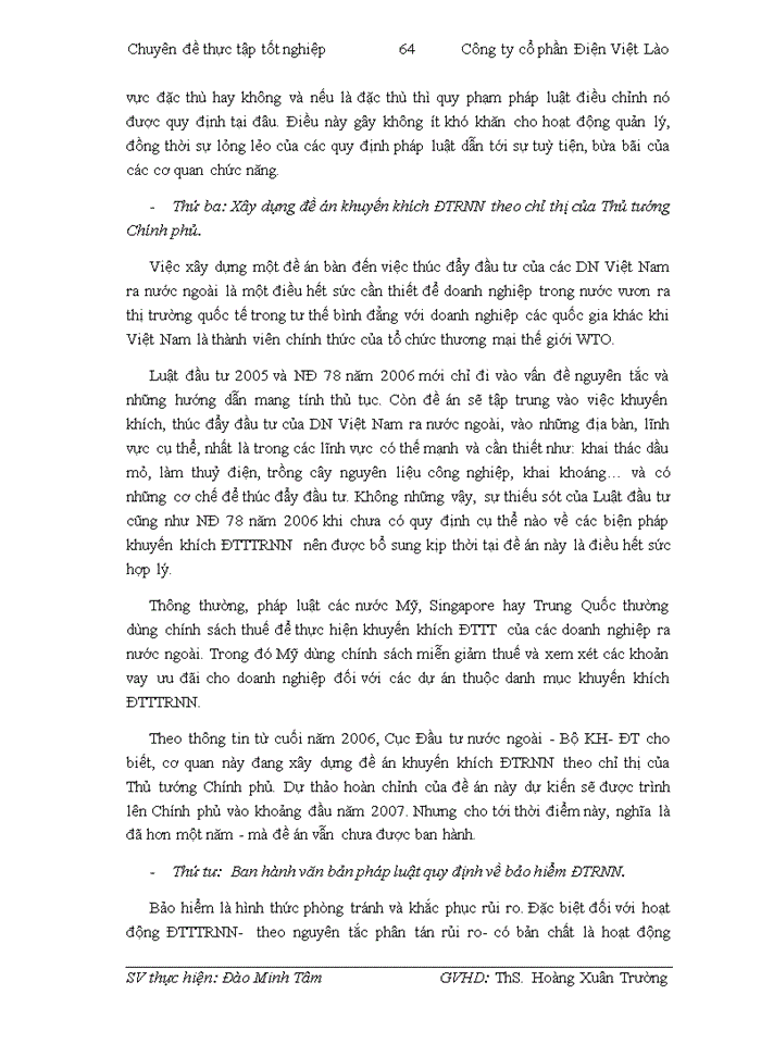 image for page Pháp luật Việt Nam về đầu tư trực tiếp ra nước ngoài và thực tiễn áp dụng tại công ty cổ phần Điện Việt Lào